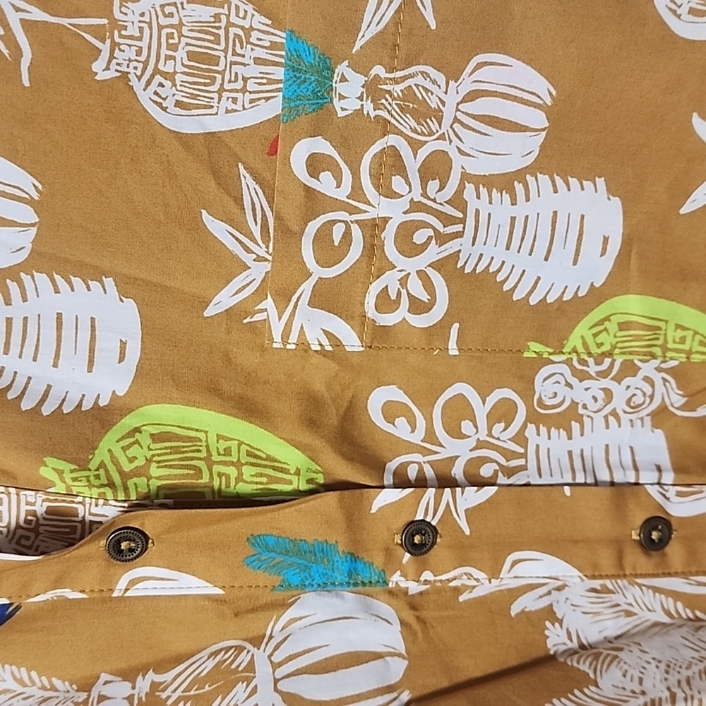 MAEVE ANTHRO Toni Tunic Dress M Tropical Tiki Print Button Down Shirt Dress - Picture 14 of 16